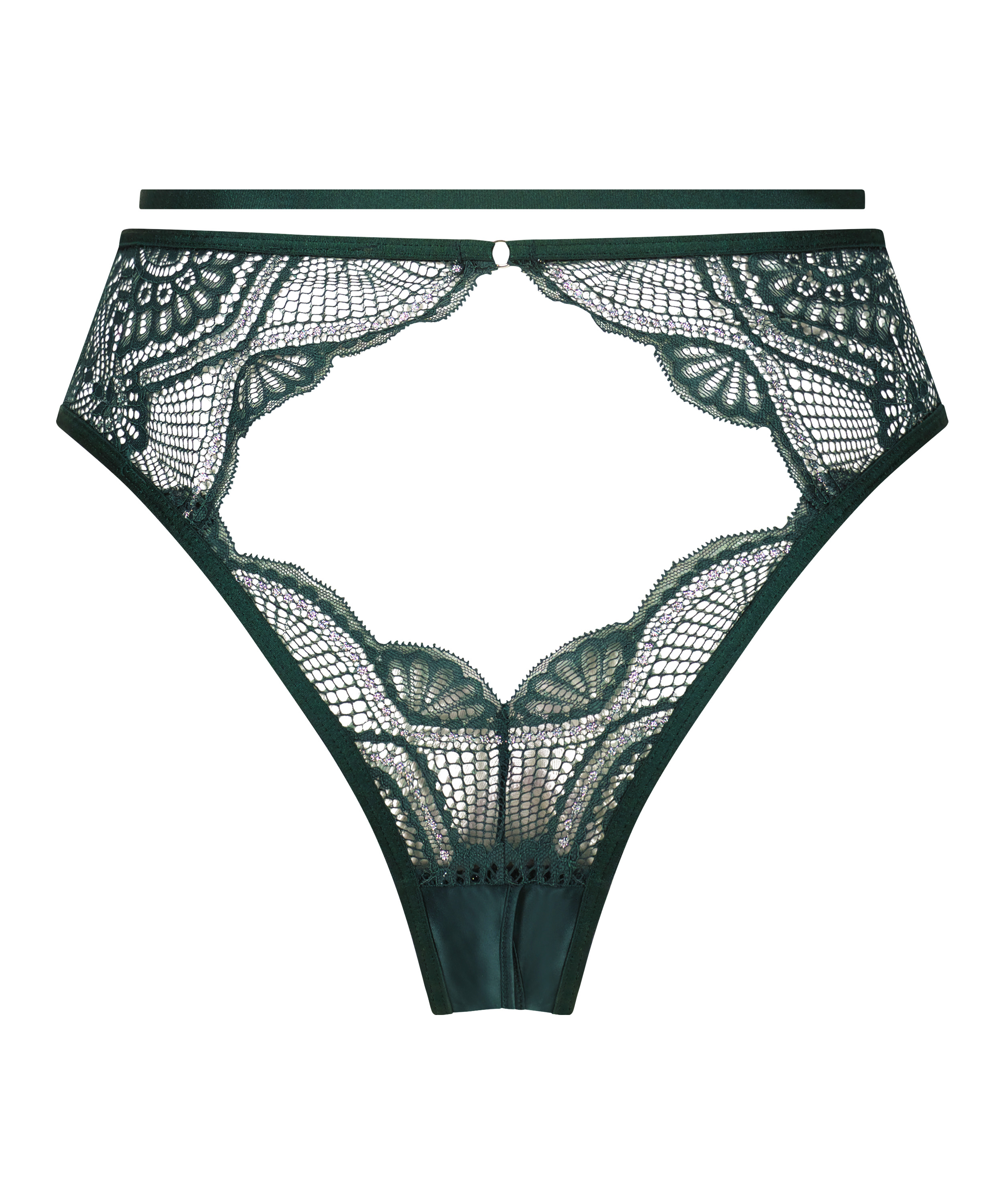 Lyra Open Crotch Brazilian, Green, main