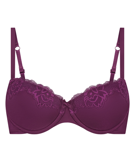 Lace & Shine Padded Underwired Bra, Purple