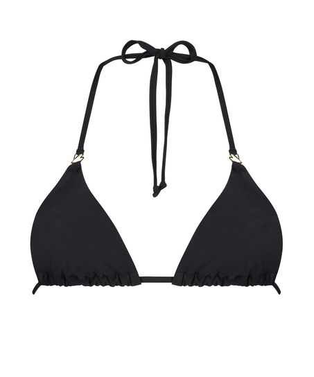 Doha triangle bikini top, Black