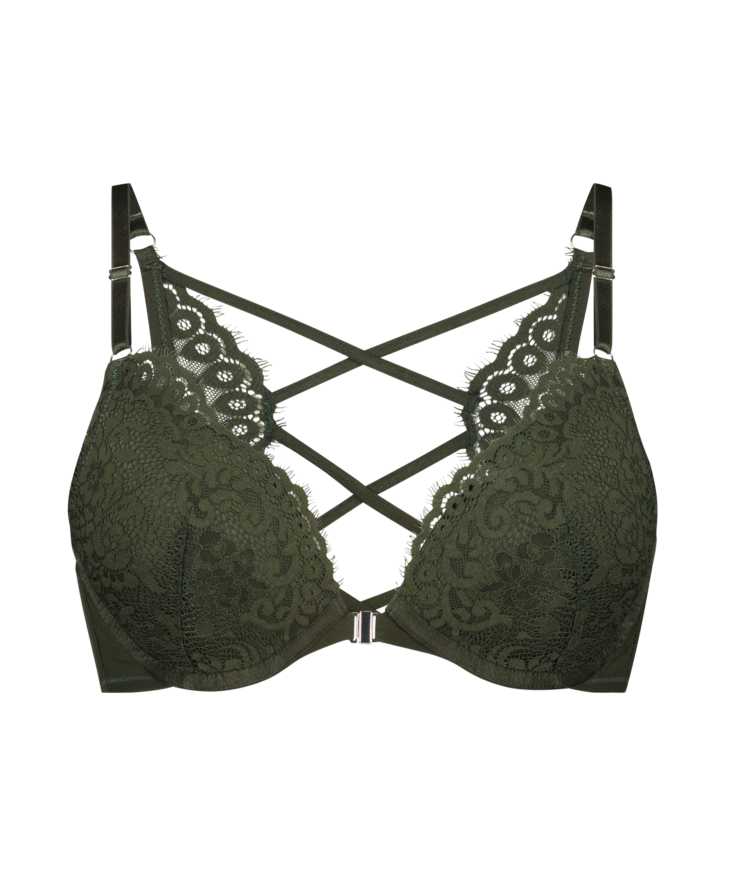 Cardi Padded Push-up Underwired Bra, Green, main