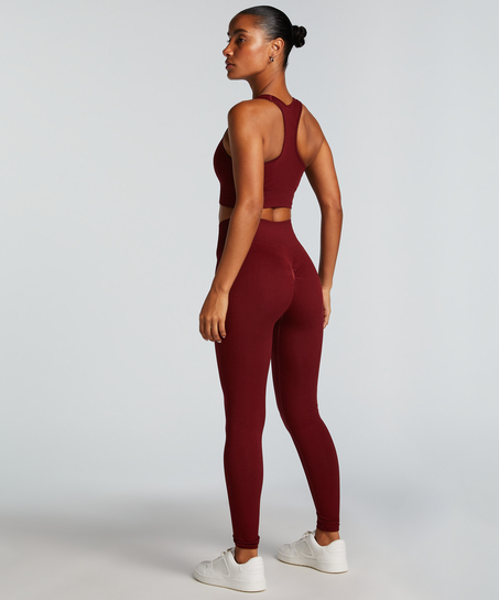 HKMX High waisted seamless sport legging, Red