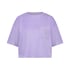 Short-sleeve velours top, Purple