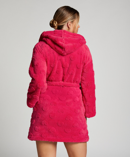 Fleece Bathrobe, Pink