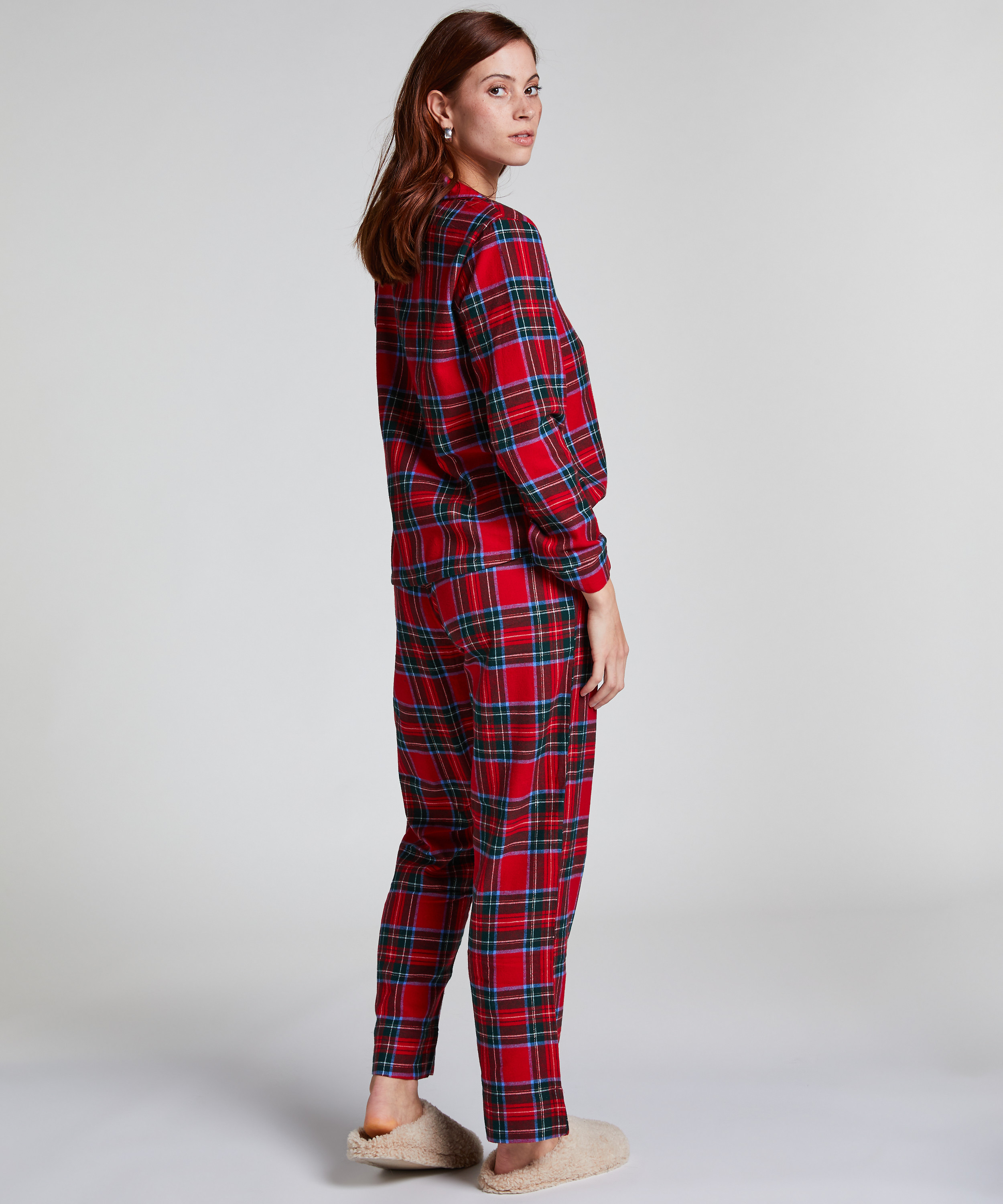Flannel Pyjama Set, Red, main