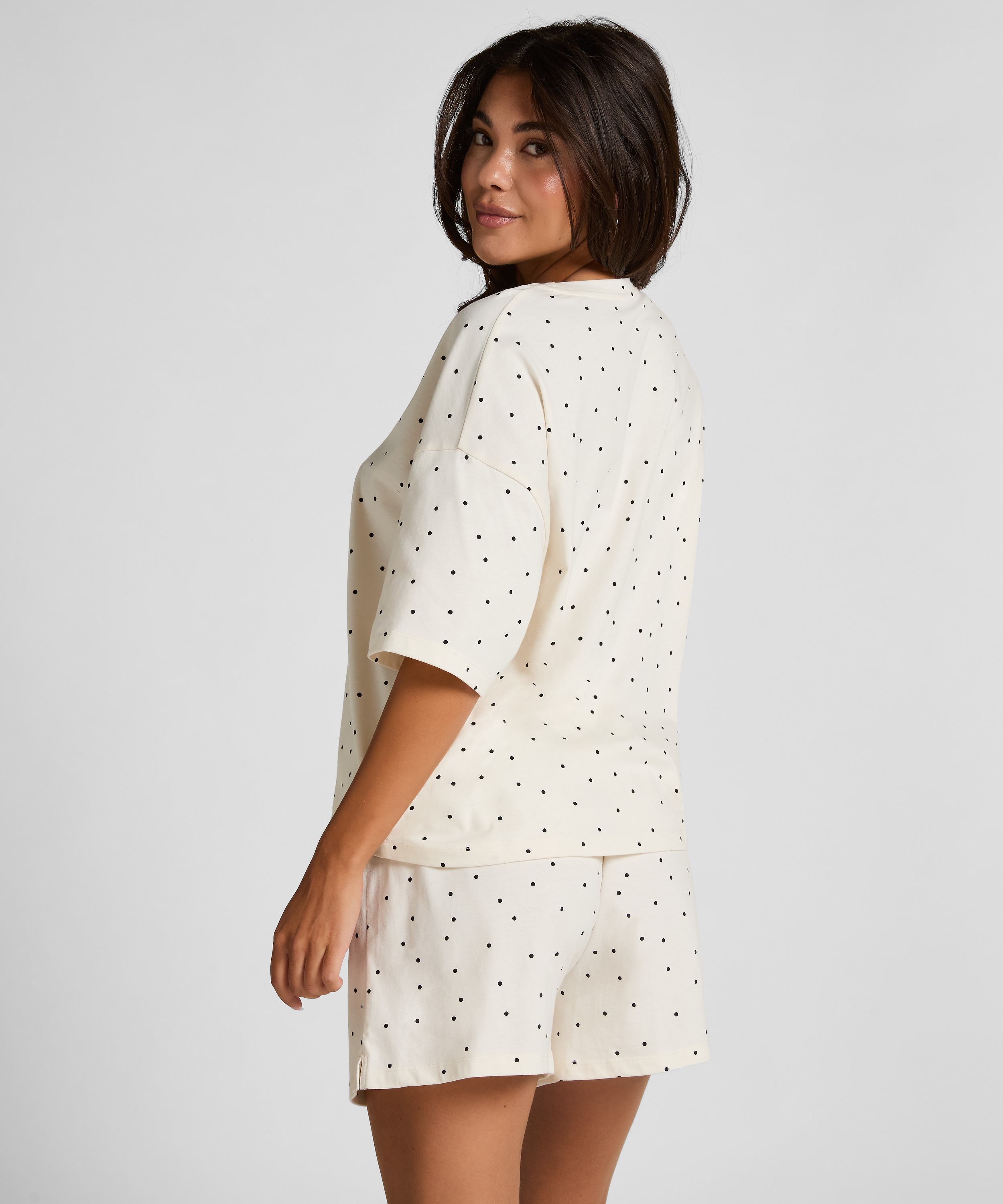 Pyjama Set Cotton Jersey Short, White, main