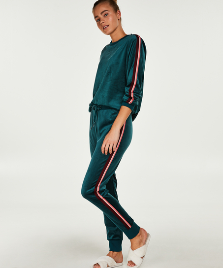 Striped Velvet Top, Green