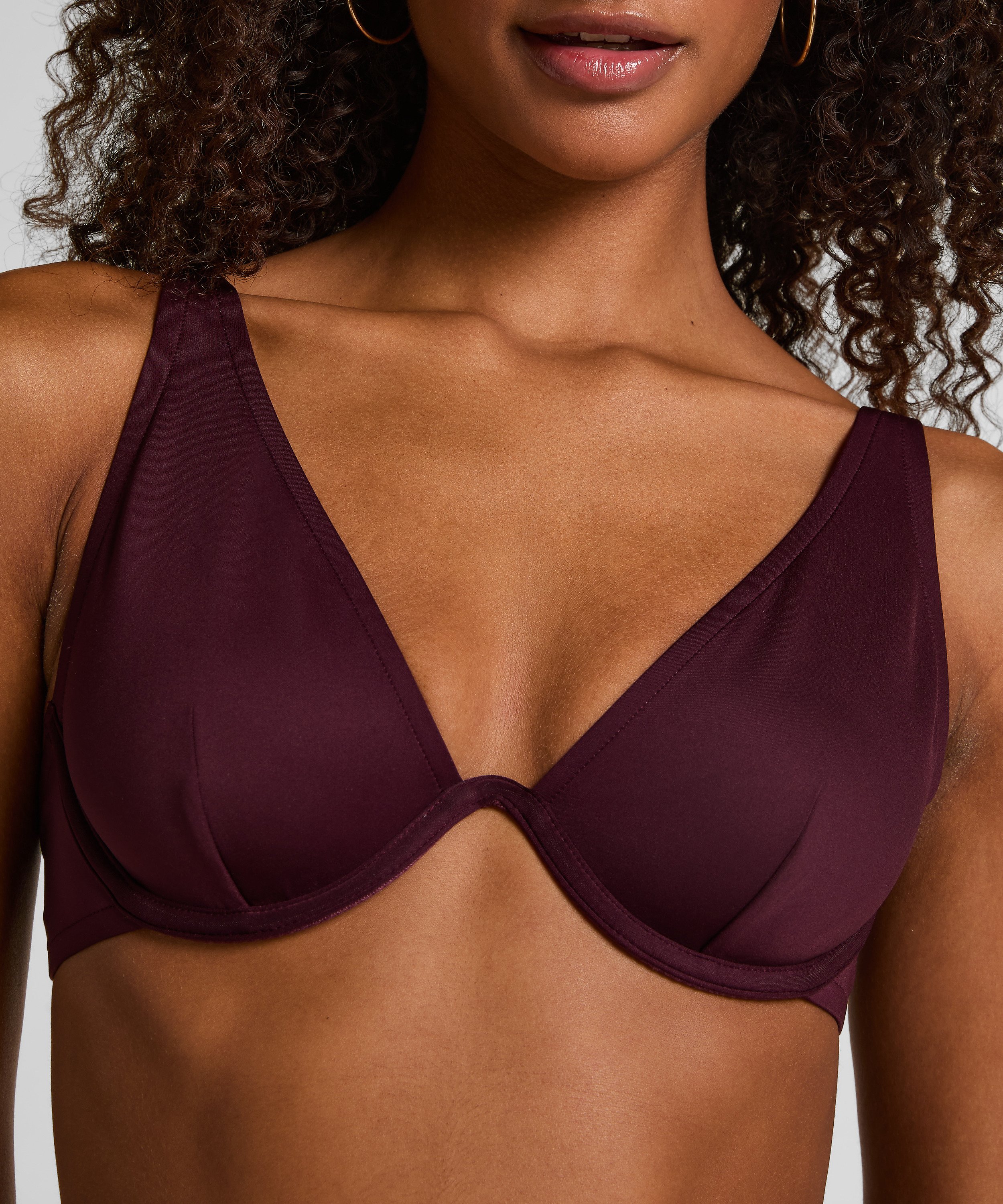 Neoprene Bikini Top, Purple, main