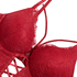 Charlotta Padded Underwired Longline Push-Up Bra, Red