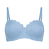 Scallop push-up underwired bikini top Cup A - E, Blue