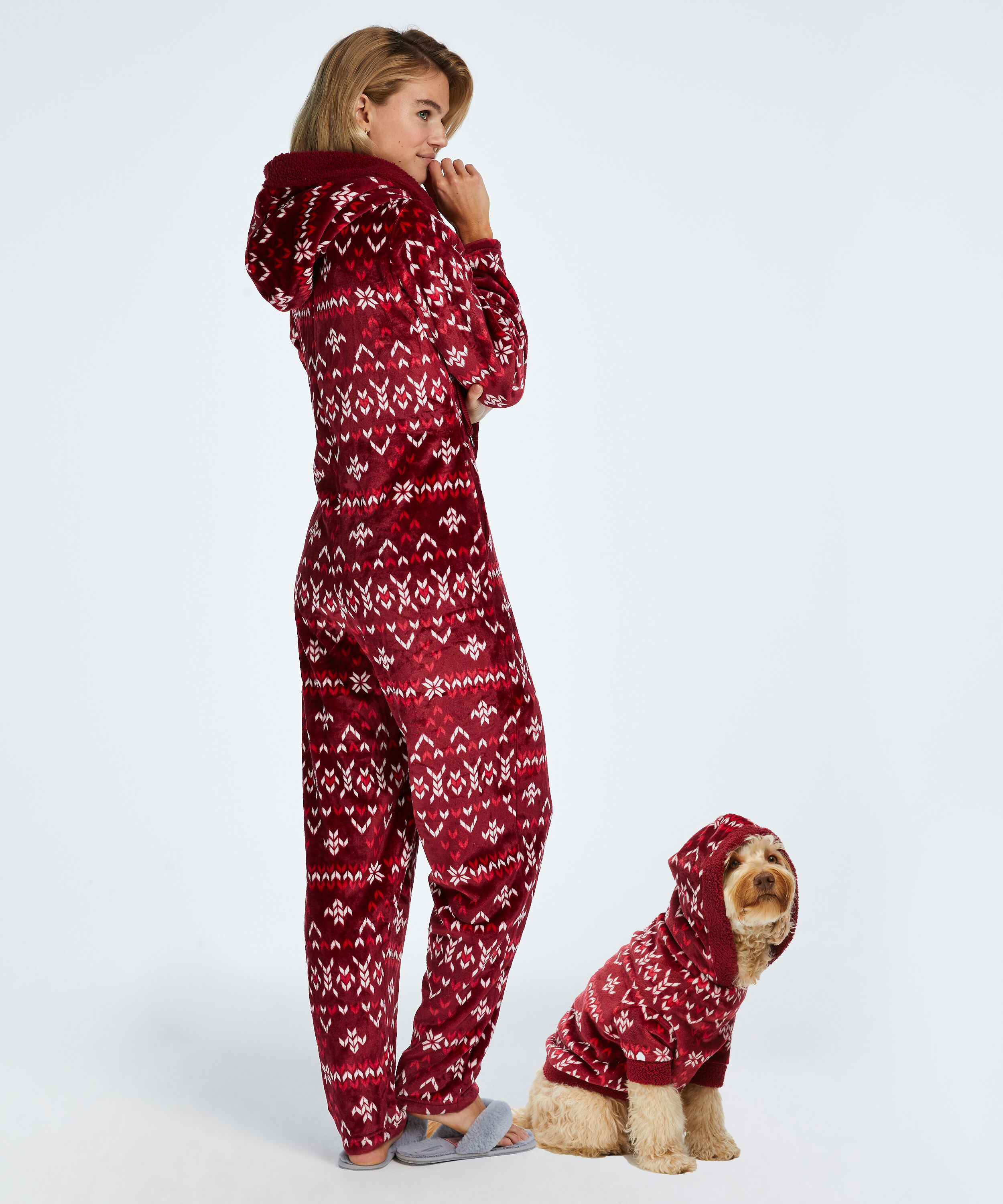 Flannel Fleece Onesie, Red