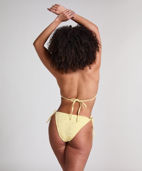 Triangle Crochet Bikini Top, Yellow