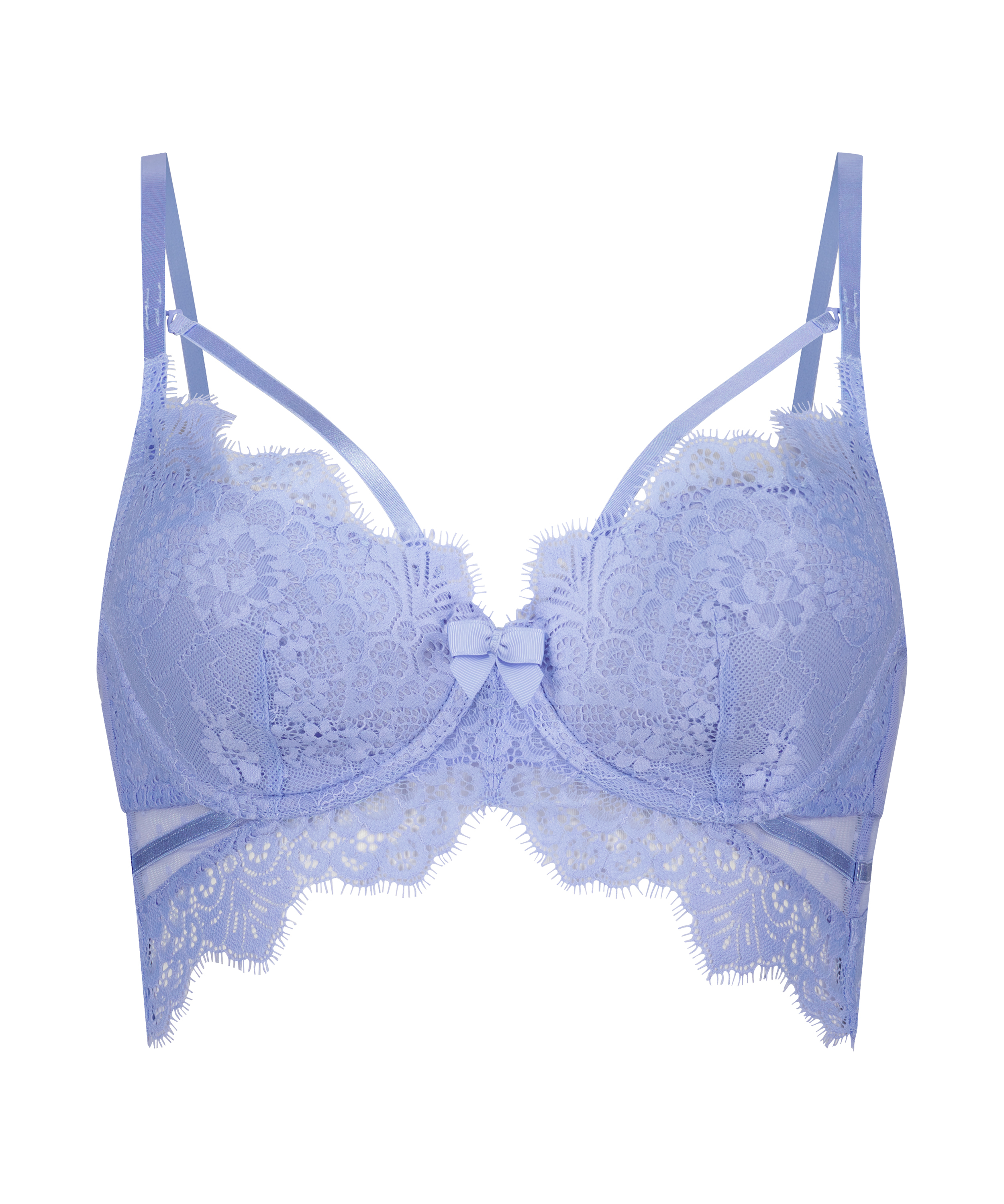 Marilee Padded Underwired Longline Bra, Purple, main