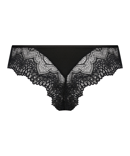 Phillis High-Cut Brazilian Knickers, Black