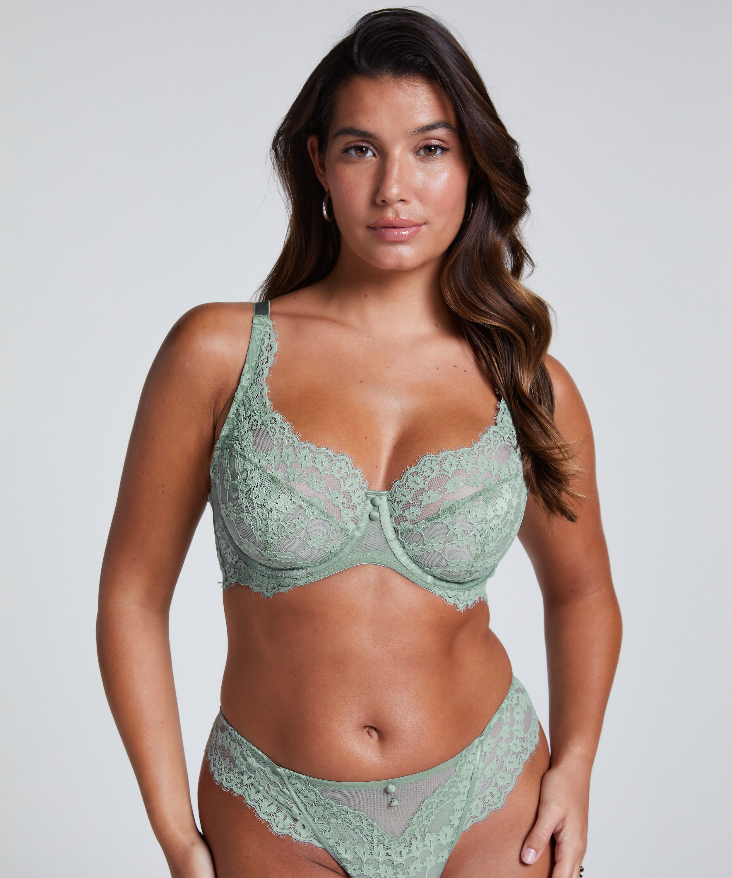 Daisy Non-Padded Underwired Bra, Green