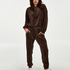 Velour Jogging Pants Pin-tucked, Brown