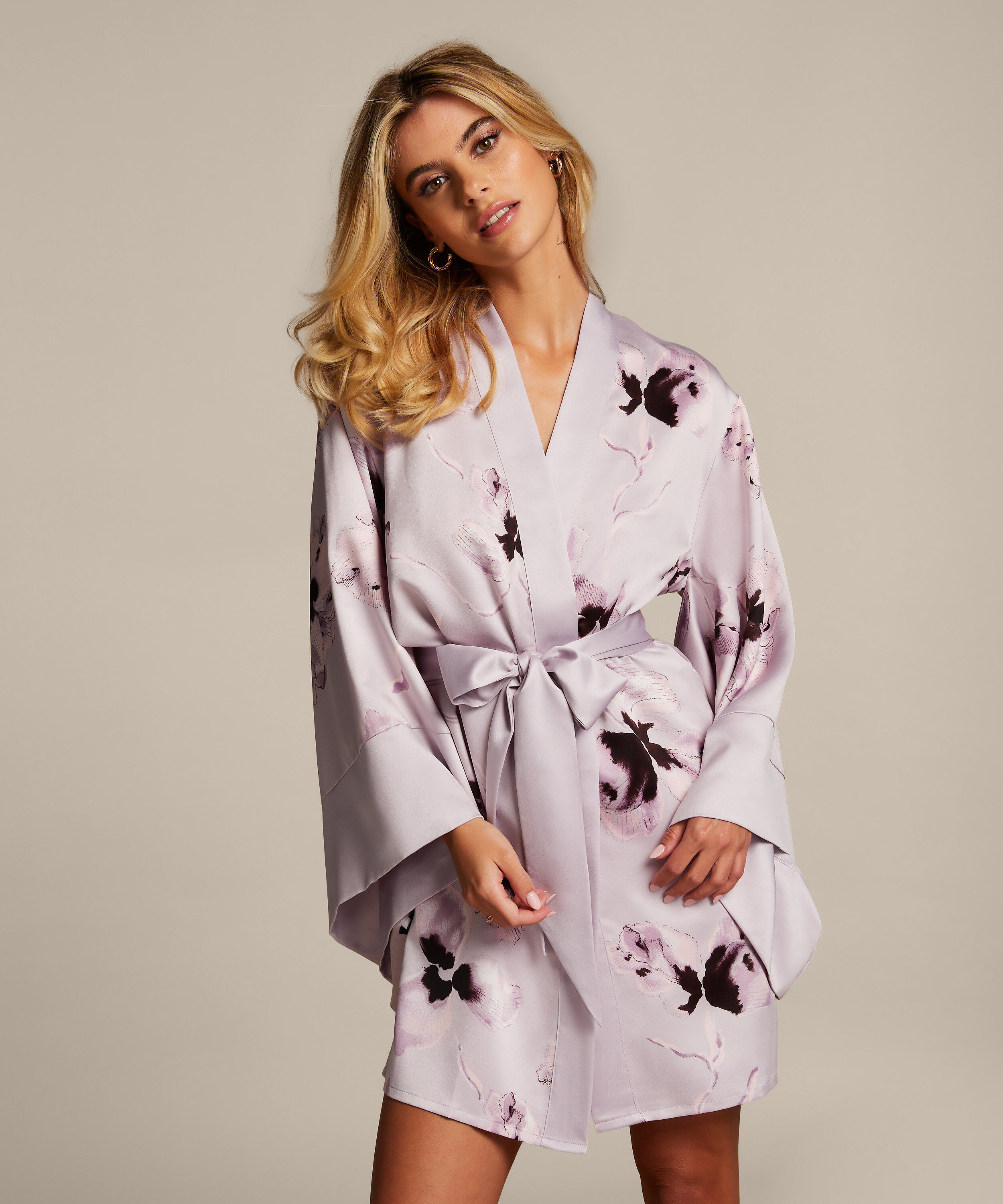 Satin Kimono, Purple
