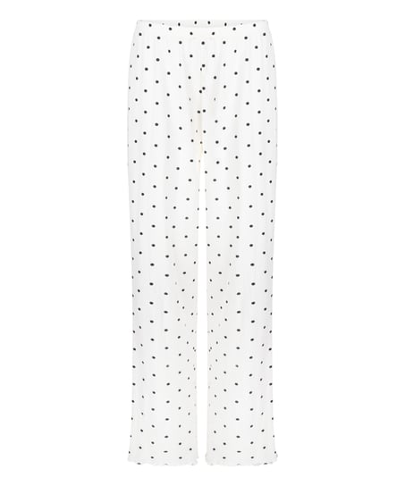 Pyjama Pant Loose Pointelle, White