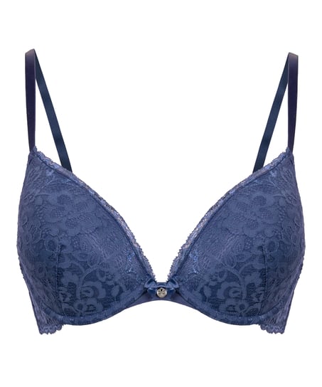 Marine Padded Underwired Push-Up Bra, Blue