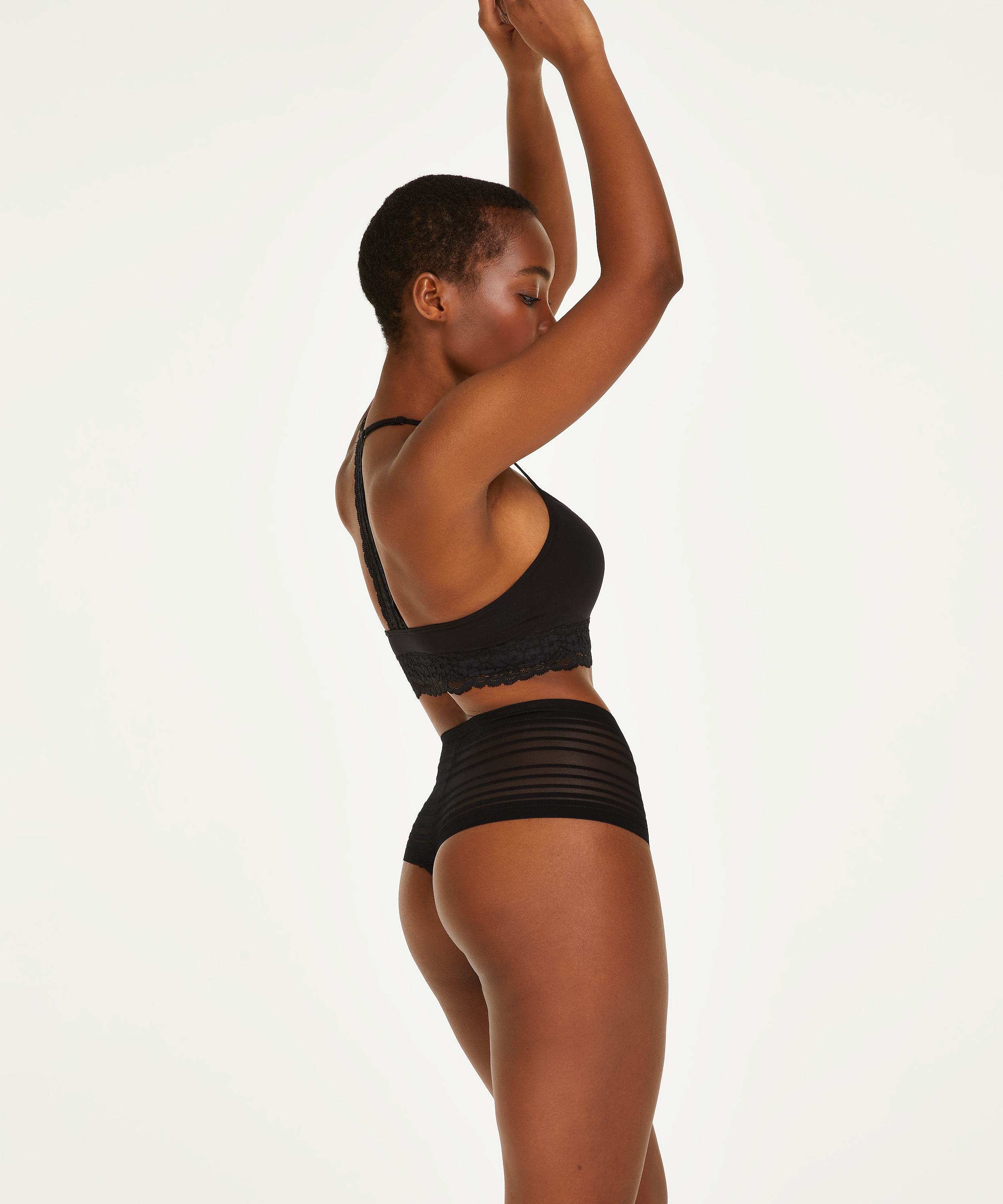 Invisible high thong, Black, main