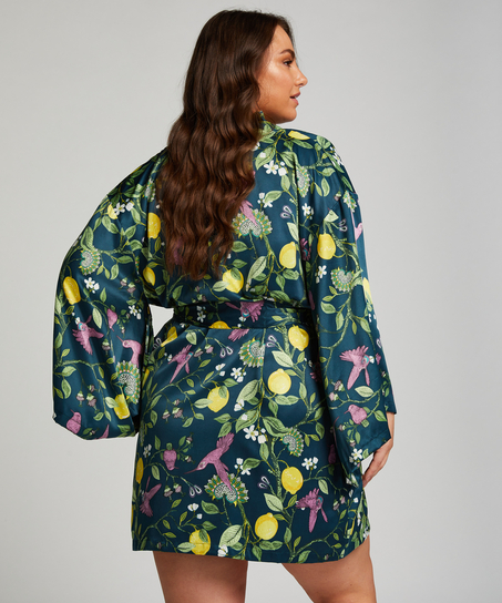 Satin Kimono, Blue