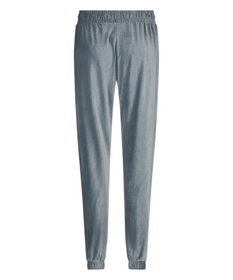 Velour Rib Jogging Pants, Blue
