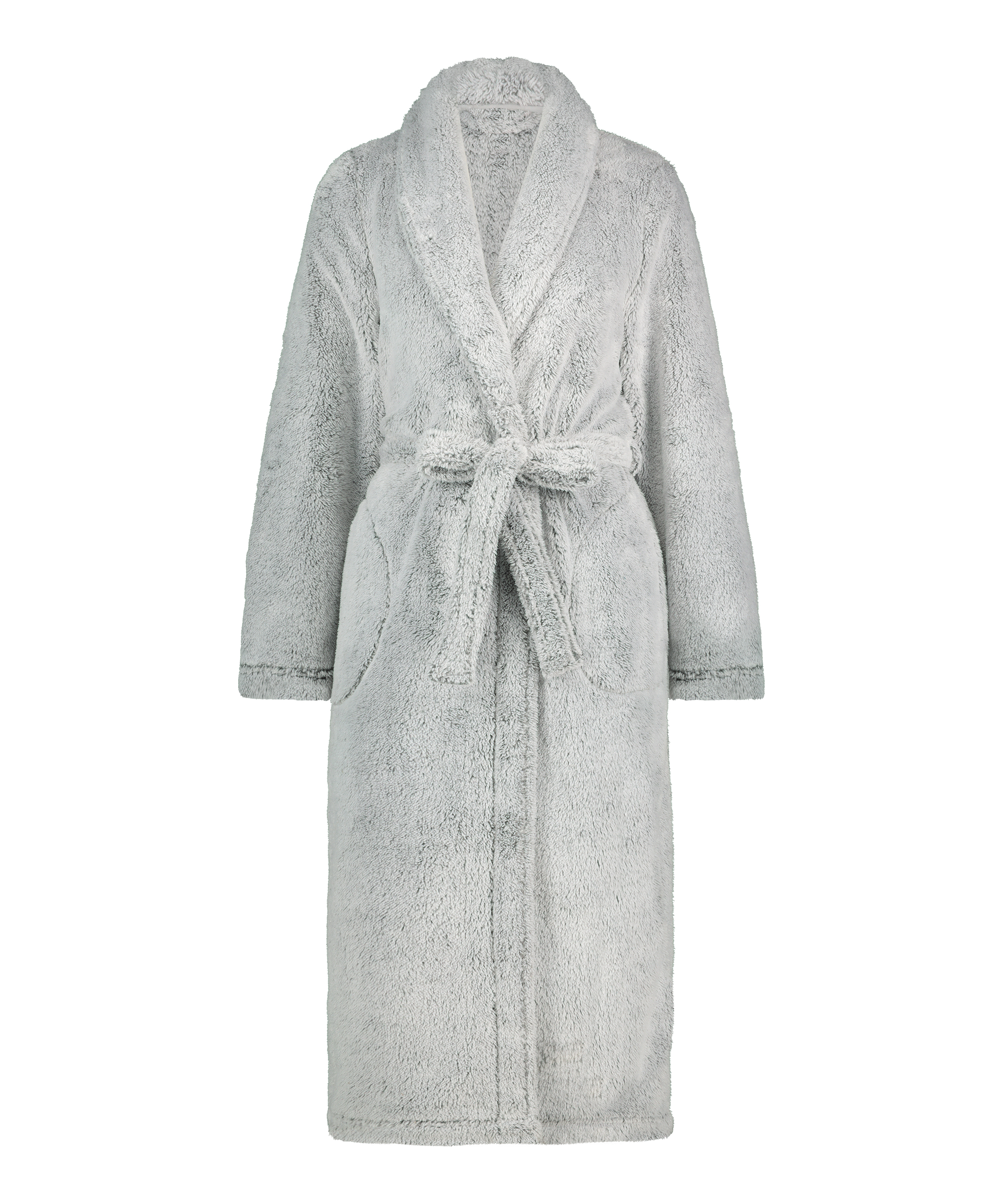 Fleece Bathrobe, Grey, main