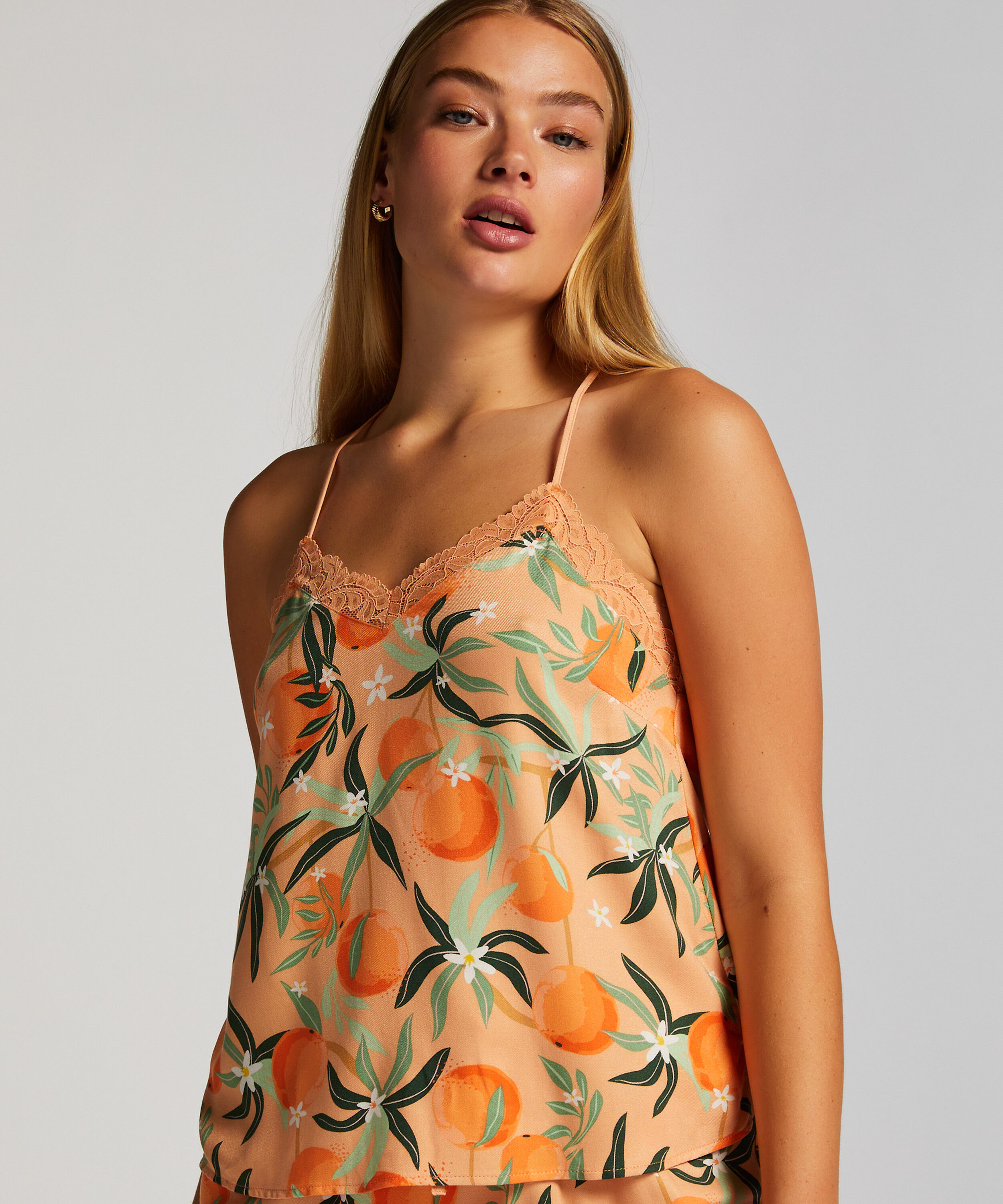 Woven Lace Cami Top, Pink