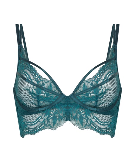 Raquel Non-Padded Underwired Longline Bra, Blue