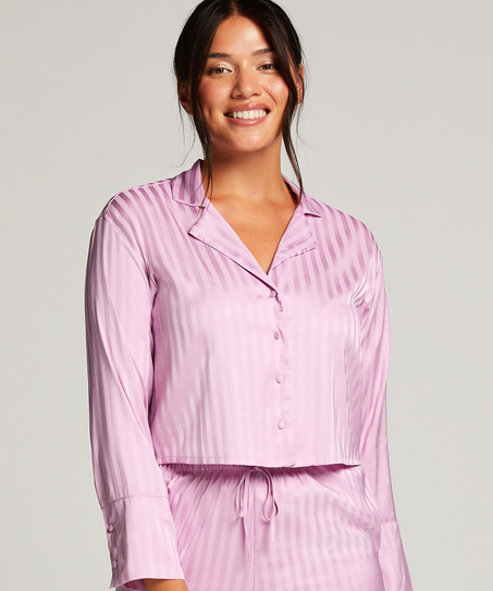 Satin Long-Sleeved Jacket, Purple