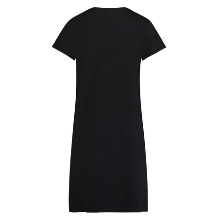 Round Neck Nightshirt, Black