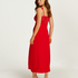 Nora Lace Long Slip Dress, Red