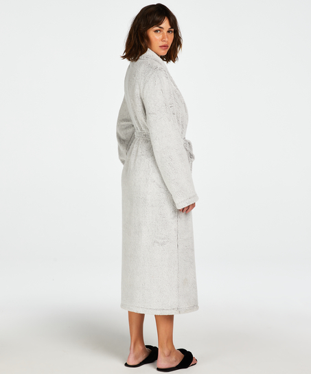 Fleece Bathrobe, Grey