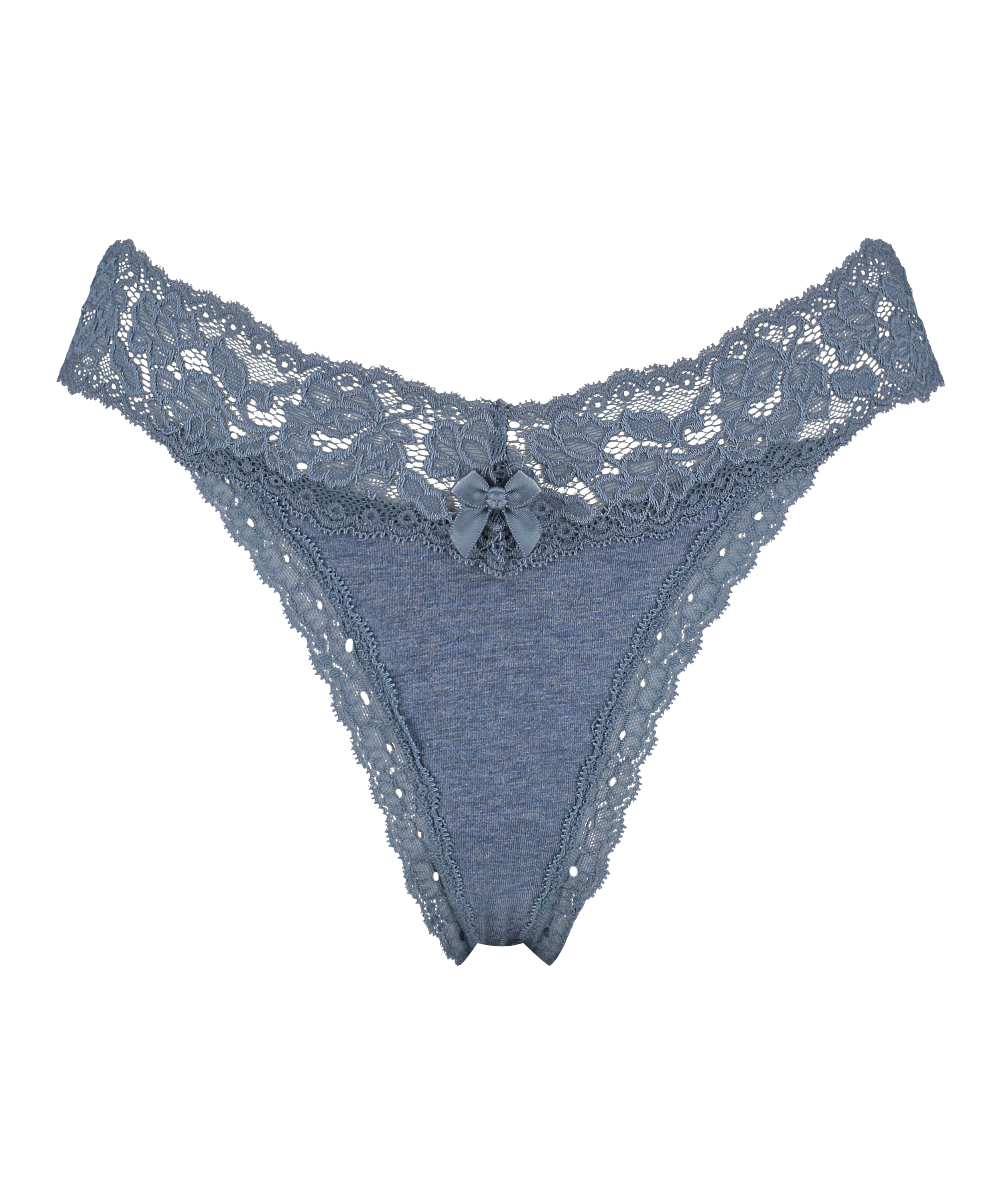 Cotton extra low thong, Blue, main