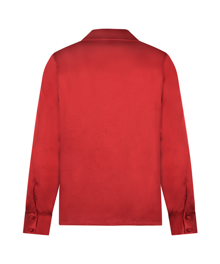 Satin Long-Sleeved Jacket, Red