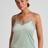 Velours Lace Cami Top, Green