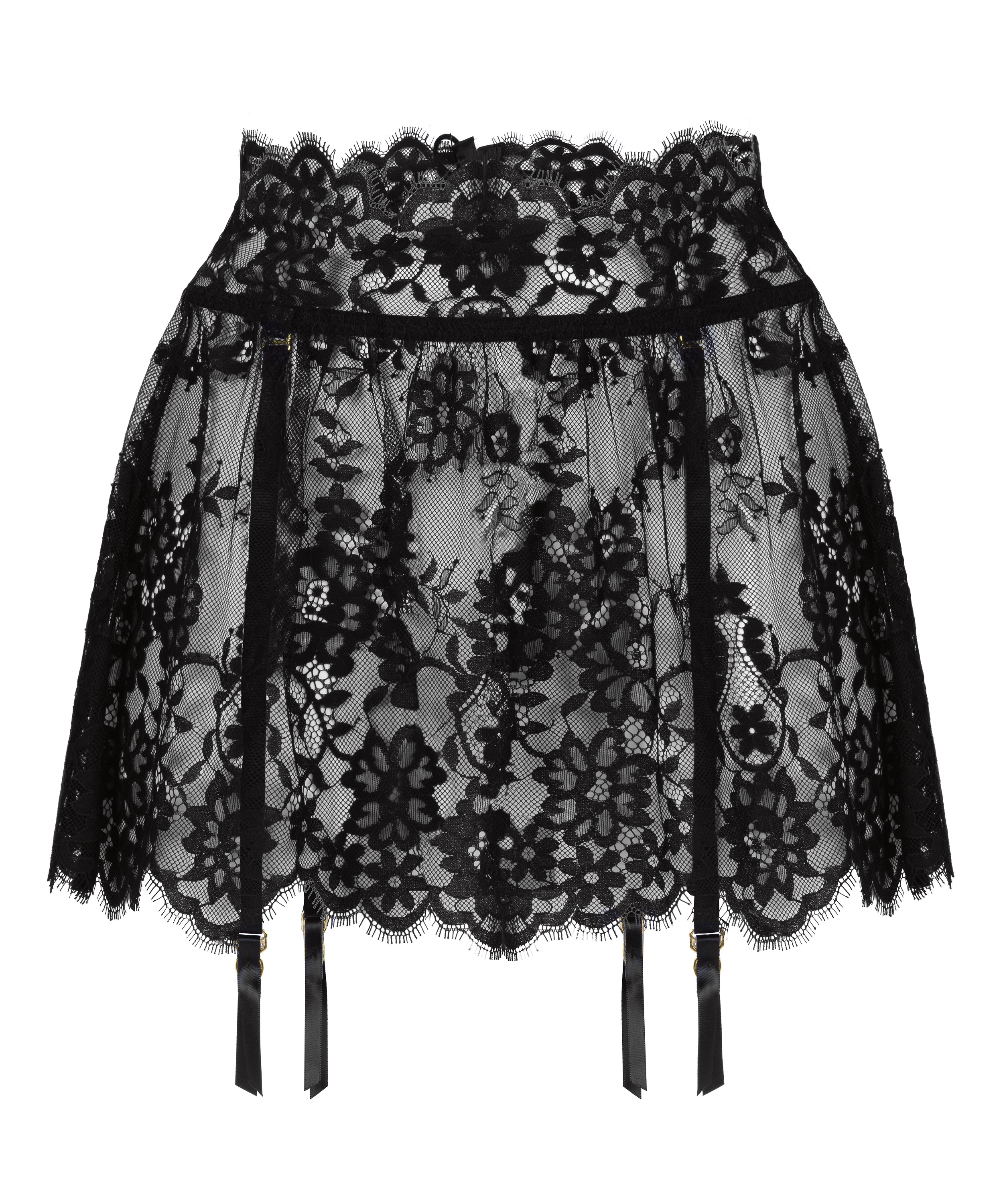 Lace Skirt, Black, main