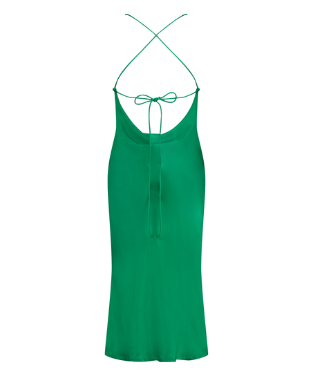 Satin Midi Dress, Green