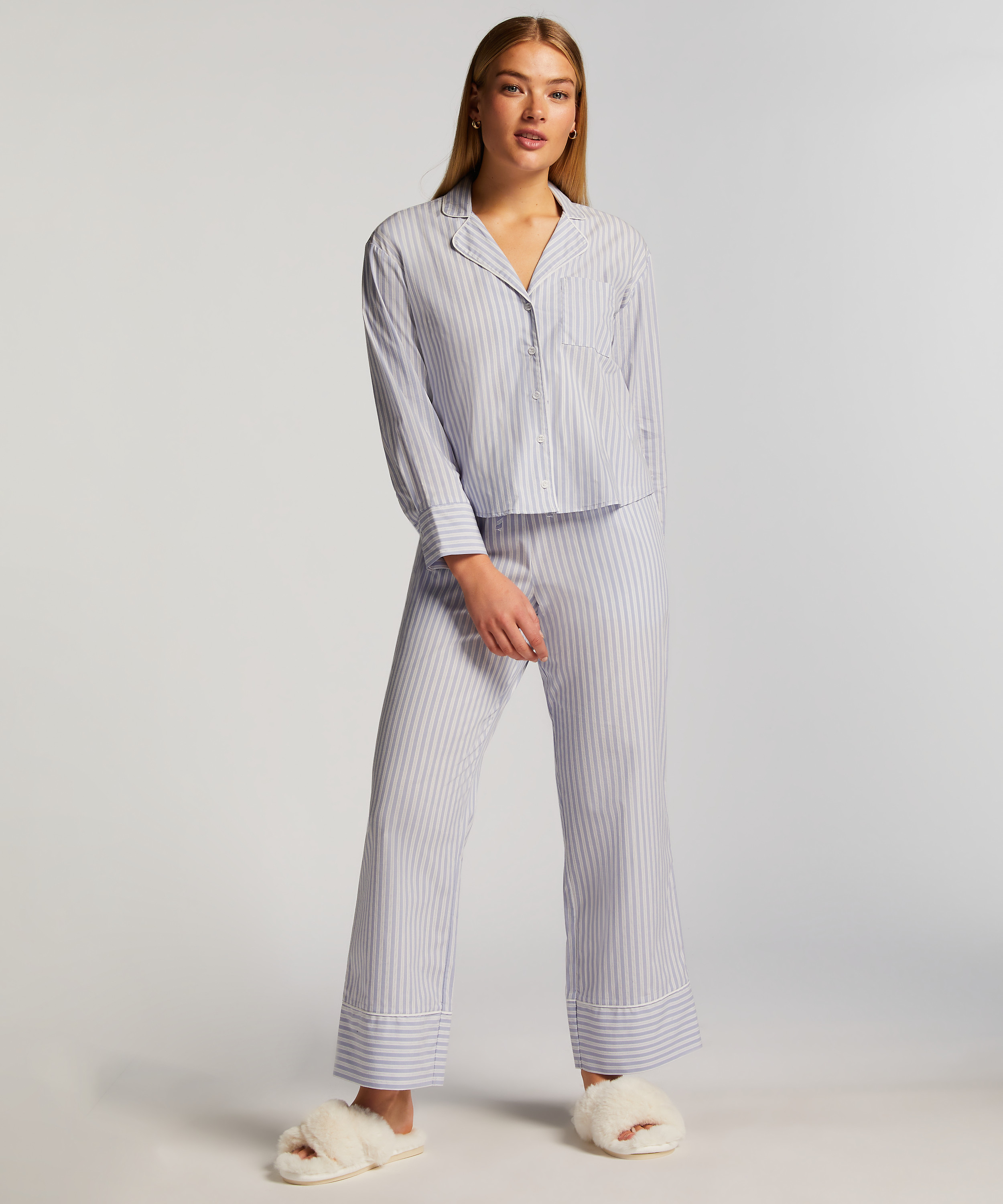 Cotton Pyjama Pants, Blue, main
