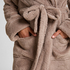 Fleece Bathrobe, Beige