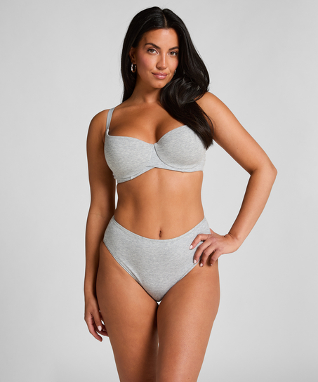 Cotton Padded Underwired Bra, Grey