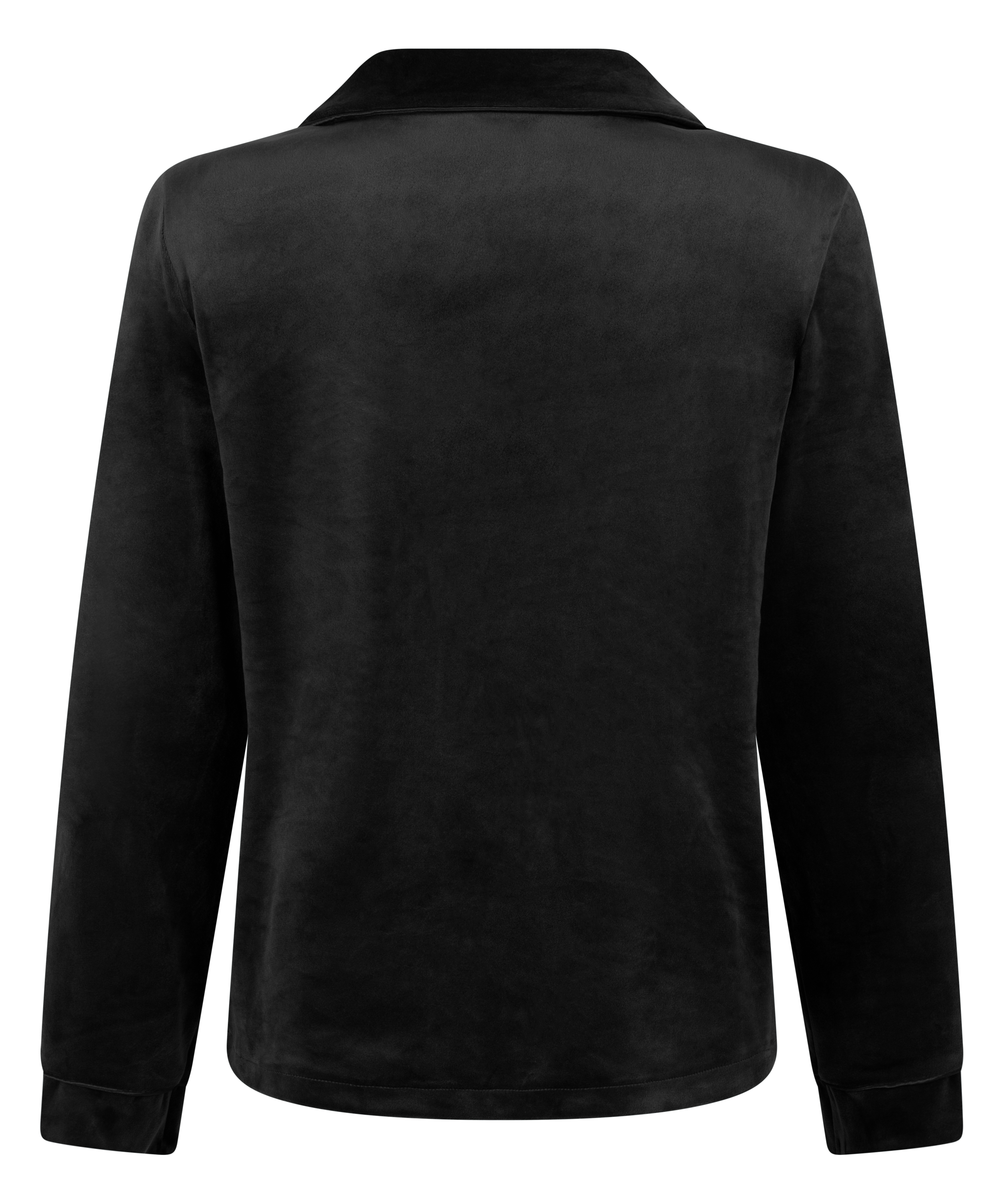 Velours Long-Sleeved Jacket, Black, main