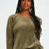 Long-sleeved Velours top, Green