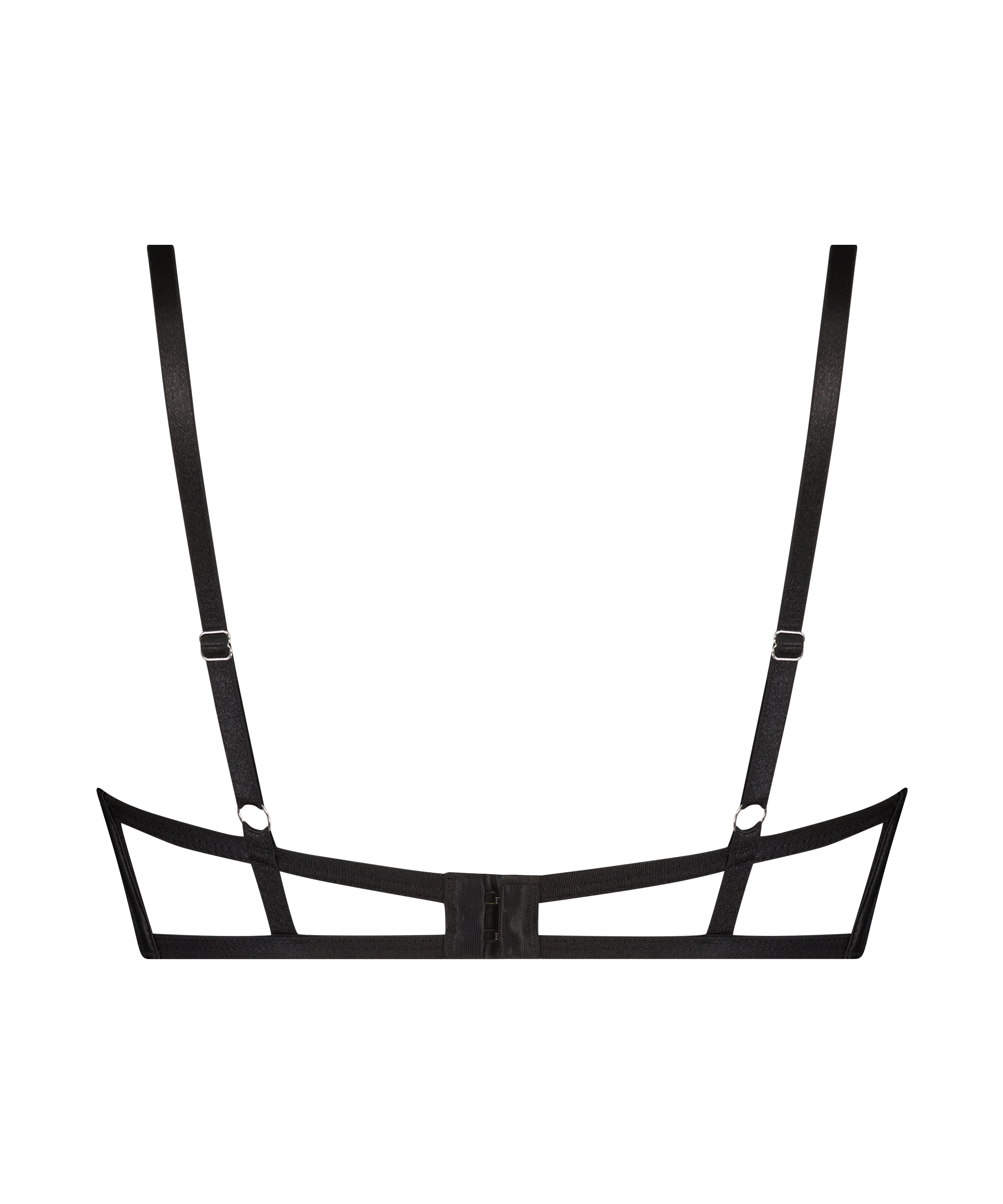 Monroe Padded Underwired Demi-Cup Bra, Black, main