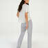 Short sleeve pyjama top in brushed jersey, White