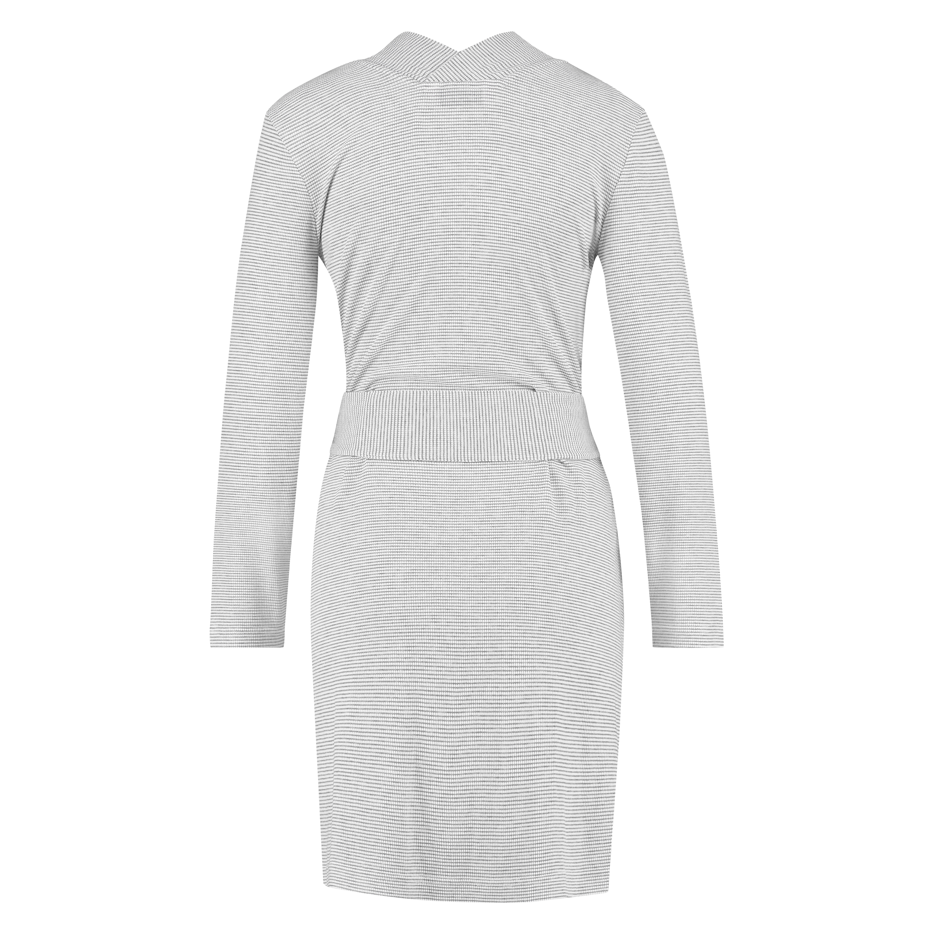 Rib stripe Bathrobe, Grey, main
