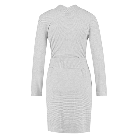 Rib stripe Bathrobe, Grey