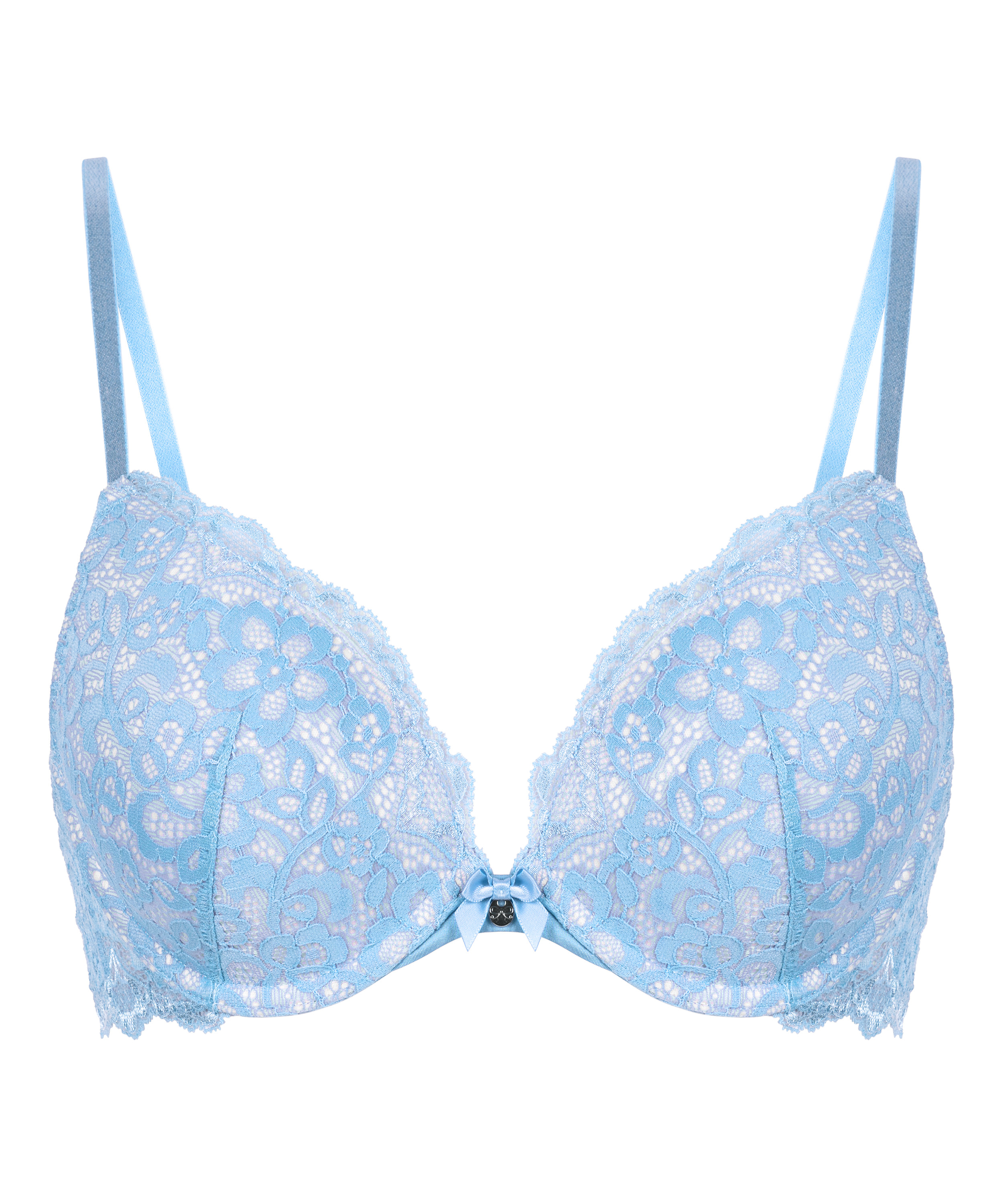 Marine Padded Underwired Push-Up Bra, Blue, main