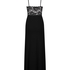 Nora Lace Long Slip Dress, Black
