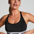 HKMX The Crop Logo Sports Bra Level 1, Black
