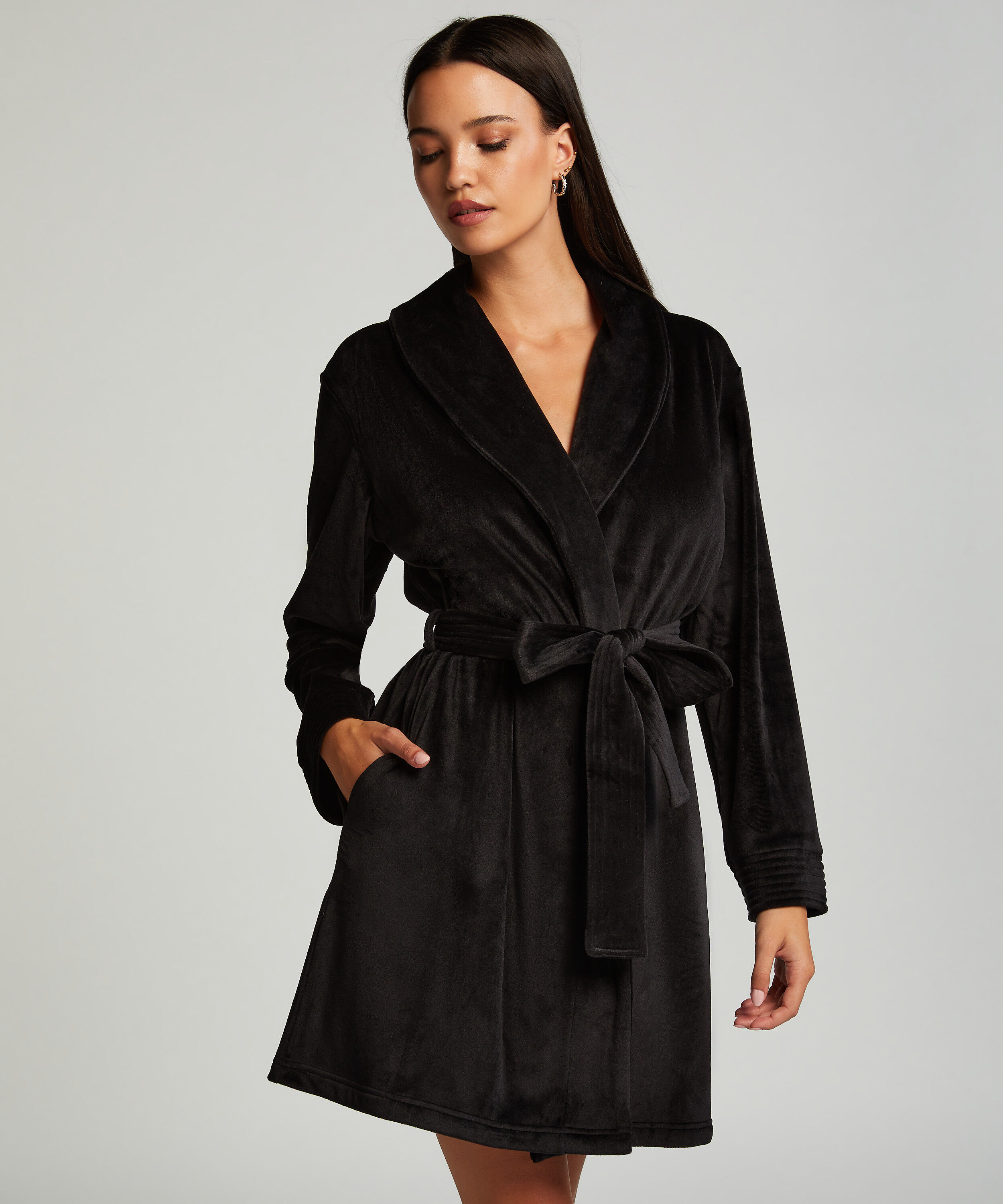 Velours Bathrobe, Black